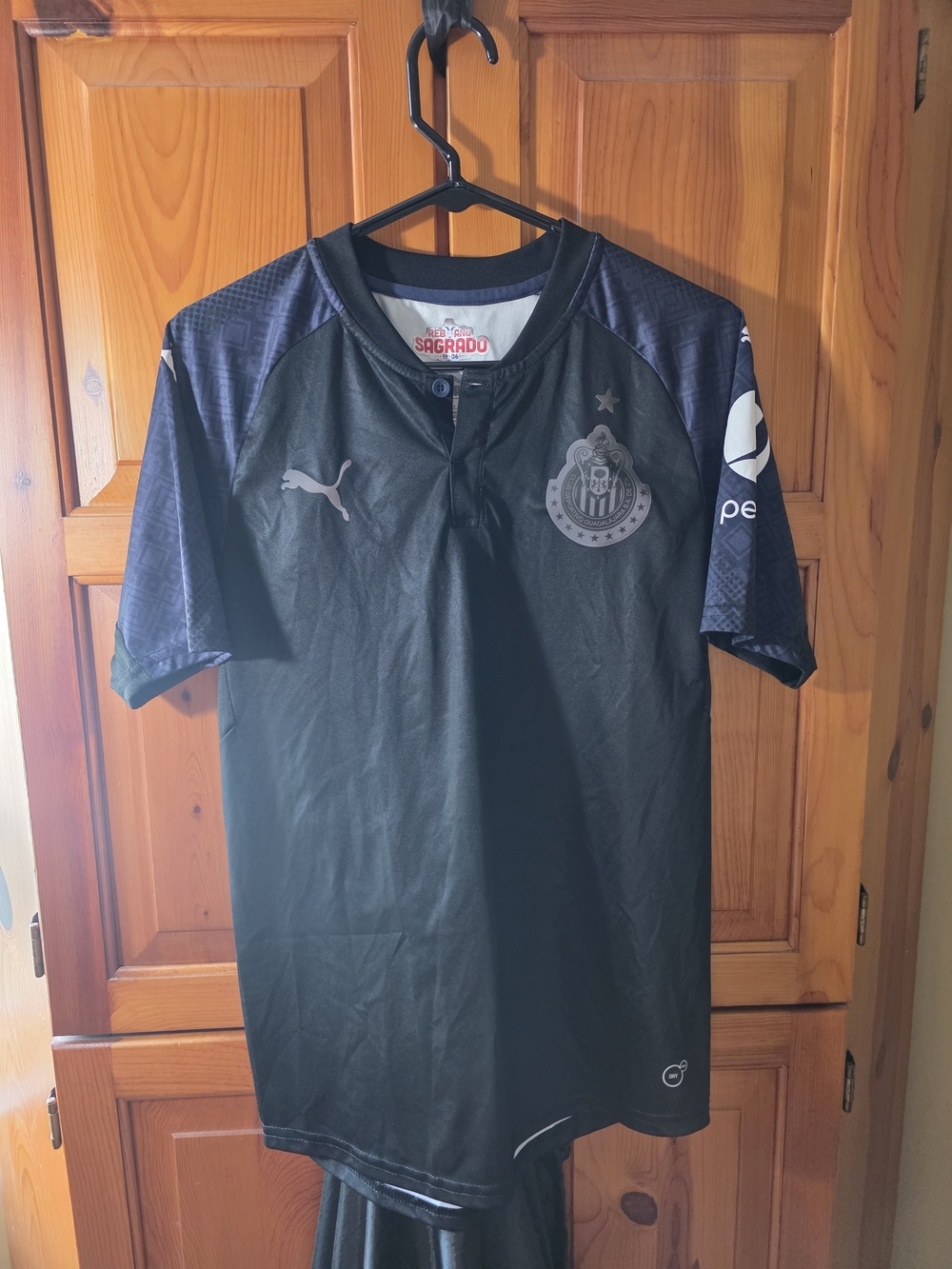 Puma Men’s Black and Dark Navy Short-Sleeve Jersey